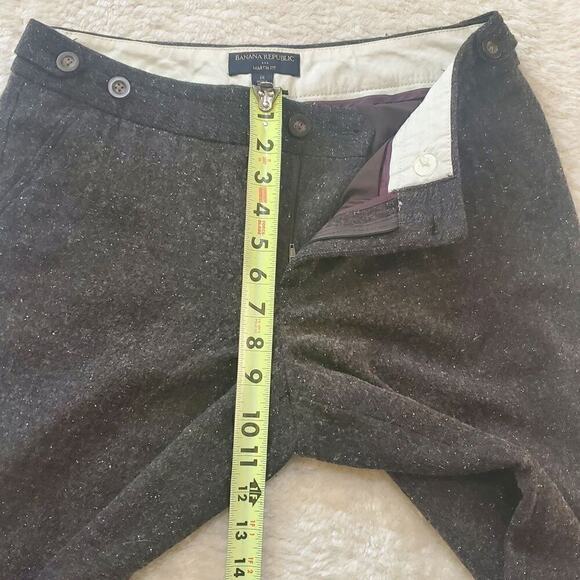 Banana Republic Factory Martin Fit Brownish Gray Speckled Wool Trousers, Size 8R - Picture 4 of 10